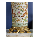 Ваза высокая из фарфора на бронзовом основании Turquoise Blooming Garden варинант исполнения - 7 | Loft Concept в Волгограде