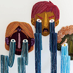 Вязаный Арт-Объект на стену из трех элементов Triptych варинант исполнения - 1 | Loft Concept в Волгограде