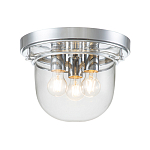 Потолочный светильник для ванных комнат с круглым стеклянным плафоном и тремя лампами Quoizel варинант исполнения - 6 | Loft Concept в Волгограде