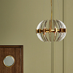 Люстра круглая с прозрачными элементами в форме полумесяца Crystal Crescent варинант исполнения - 5 | Loft Concept в Волгограде