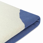 Плед из хлопка синего цвета с абстрактным принтом Elysian Flow Ocean варинант исполнения - 4 | Loft Concept в Волгограде