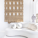 Панно на стену плетеное Макраме бежевый цвет  варинант исполнения - 3 | Loft Concept в Волгограде