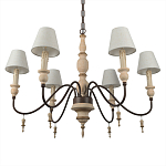 Люстра на металлическом основании с 6-ю белыми тканевыми абажурами Terrain варинант исполнения - 7 | Loft Concept в Волгограде