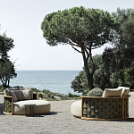 Дизайнерский уличный диван из массива дерева с плетеной спинкой PALINFRASCA Sofa варинант исполнения - 15 | Loft Concept в Волгограде