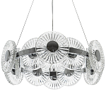 Люстра с круглыми рельефными плафонами Glass Peonies Chrome Chandelier варинант исполнения - 1 | Loft Concept в Волгограде