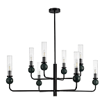 Люстра с 8-ю плафонами в форме стеклянных трубок и мраморных декоративных элементов Montreal варинант исполнения - 3 | Loft Concept в Волгограде