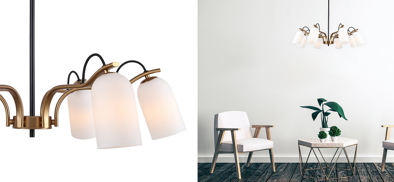 Люстра с белыми плафонами May-lily Люстра с белыми плафонами May-lily - Loft-Concept в Волгограде