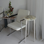 Круглый журнальный столик со столешницей из эпоксидной смолы Epoxy Resin Flowers Coffee Table варинант исполнения - 2 | Loft Concept в Волгограде