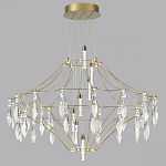 Люстра подвесная из металла с прозрачными подвесками из хрусталя Quasar 93 варинант исполнения - 6 | Loft Concept в Волгограде