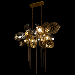 Люстра подвесная с 18-ю стеклянными плафонами с вертикальными подвесками Gilded Mirage  варинант исполнения - 6 | Loft Concept в Волгограде