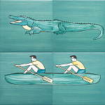 Плитка с узором Крокодил байдарочник варинант исполнения - 1 | Loft Concept в Волгограде