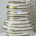 Ваза белая с рельефной поверхностью и золотыми полосами Vase Beehive варинант исполнения - 6 | Loft Concept в Волгограде