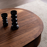 Кофейный стол овальный из дерева с 2-мя ящиками Coffee Walnut Table варинант исполнения - 4 | Loft Concept в Волгограде