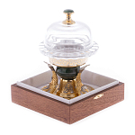 Икорница с декором "Три рыбки" с гравировкой и натуральным камнем Нефрит Decorative Cavair Dishes варинант исполнения - 6 | Loft Concept в Волгограде