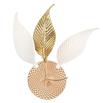 Бра с декоративными белыми и золотыми листьями на текстурном основании Wintery flovers варинант исполнения - 1 | Loft Concept в Волгограде