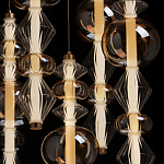 Люстра с плафонами из прозрачного и янтарного стекла в виде шаров и ромбов Gabriel Scott Luna варинант исполнения - 6 | Loft Concept в Волгограде