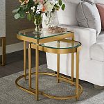 Комплект из 2-х приставных столиков на металлическом основании цвета латунь Ambassador варинант исполнения - 4 | Loft Concept в Волгограде