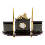 Настольный канцелярский набор из нефрита с декором в виде льва Golden Lion варинант исполнения - 1 | Loft Concept в Волгограде