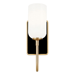  Бра с прямоугольным черным основанием и белым матовым цилиндрическим плафоном Kichler варинант исполнения - 10 | Loft Concept в Волгограде