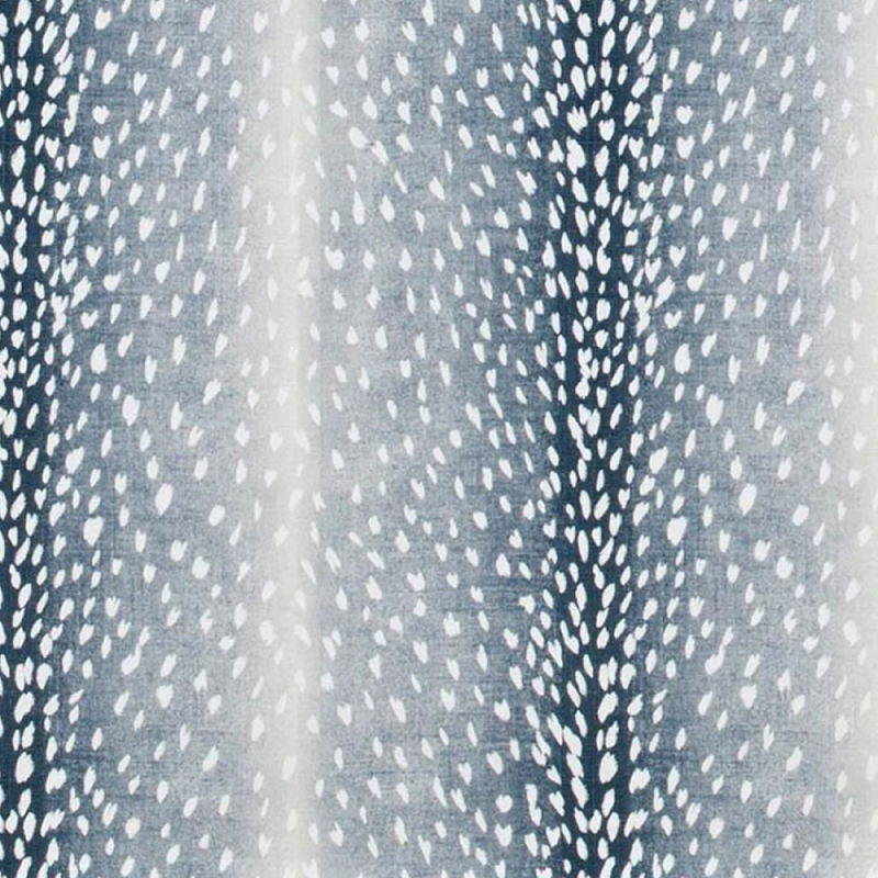 Мебельная ткань Лен принт синий 140 см T5-2  в Волгограде | Loft Concept 