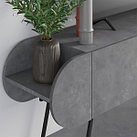 ТВ-тумба серая с 2-мя откидными дверцами и 2-мя открытыми полками CAPSULE TV STAND RETRO GREY варинант исполнения - 4 | Loft Concept в Волгограде