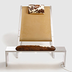 Дизайнерское кресло на металлическом каркасе с подставкой для ног Poltronova Mies Armchair варинант исполнения - 3 | Loft Concept в Волгограде