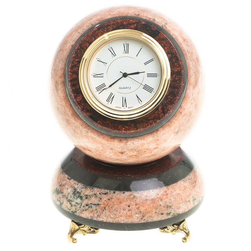 Часы настольные в виде шара из натурального камня Ball Stone Clock Зеленый Бронза Коричневый Черный Белый Коралловый Часы настольные в виде шара из натурального камня Ball Stone Clock Зеленый Бронза Коричневый Черный Белый Коралловый в Волгограде | Loft Concept