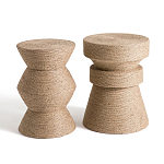 Приставной стол с отделкой из джута Juti D35 см варинант исполнения - 5 | Loft Concept в Волгограде