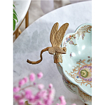 Чаша из голубого фарфора на бронзовых ножках с рисунком цветов и фигурками стрекоз Blue Garden варинант исполнения - 5 | Loft Concept в Волгограде