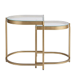 Комплект из 2-х приставных столиков на металлическом основании цвета латунь Ambassador варинант исполнения - 2 | Loft Concept в Волгограде