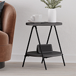 Стол приставной с 2-мя круглыми столешницами цвета антрацит ESSEL SIDE TABLE ANTHRACITE варинант исполнения - 5 | Loft Concept в Волгограде