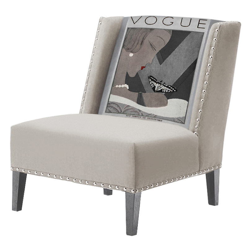 FUN Armchair Vogui II Beige Дизайнерское кресло с цветным принтом Бежево-серый FUN Armchair Vogui II Beige Дизайнерское кресло с цветным принтом Бежево-серый в Волгограде | Loft Concept