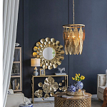 Зеркало круглое настенное в металлической раме Sunny Golden Petals варинант исполнения - 6 | Loft Concept в Волгограде