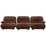 Кресло без подлокотников коричневое ну круглых деревянных ножках Loup Plush Armchair Brown варинант исполнения - 3 | Loft Concept в Волгограде