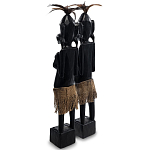 Комплект из 2-х деревянных статуэток Asmat Wooden Statuettes Black варинант исполнения - 2 | Loft Concept в Волгограде