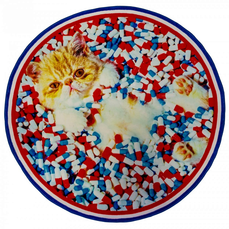 Ковер Seletti Round Rug Cat Мульти Ковер Seletti Round Rug Cat Мульти в Волгограде | Loft Concept