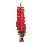 Декоративная модель деревянного парусника с красными парусами в подарочной упаковке With The low варинант исполнения - 3 | Loft Concept в Волгограде