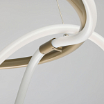 Люстра подвесная круглая золотого цвета с белыми изогнутыми световыми линиями Luke Lampco Tracer Lamp варинант исполнения - 7 | Loft Concept в Волгограде