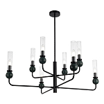 Люстра с 8-ю плафонами в форме стеклянных трубок и мраморных декоративных элементов Montreal варинант исполнения - 4 | Loft Concept в Волгограде