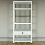 Стеллаж Elsa Dreams White со стеклянными полками и ящиком варинант исполнения - 4 | Loft Concept в Волгограде