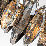 Люстра подвесная с овальными подвесками из стекла дымчатого цвета Harlow Crystal Round варинант исполнения - 7 | Loft Concept в Волгограде