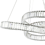 Подвесная люстра в виде изогнутых колец с хрустальным декором Ring Horizontal Oculus Chrome Light Chandelier варинант исполнения - 3 | Loft Concept в Волгограде