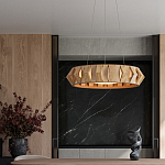 Люстра круглая из толстых деревянных реек Wooden Slats варинант исполнения - 4 | Loft Concept в Волгограде