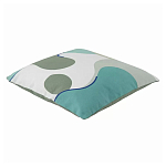 Подушка декоративная хлопковая мятного цвета с абстрактным принтом Elysian Flow Breeze варинант исполнения - 1 | Loft Concept в Волгограде