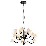 Люстра подвесная черного цвета с ветвями и белыми фарфоровыми цветами Floralis варинант исполнения - 4 | Loft Concept в Волгограде