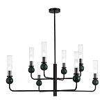 Люстра с 8-ю плафонами в форме стеклянных трубок и мраморных декоративных элементов Montreal варинант исполнения - 1 | Loft Concept в Волгограде