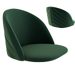 Барный стул со спинкой и металлической подставкой на 4-х деревянных ножках Зеленый Велюр Vendramin Chair варинант исполнения - 2 | Loft Concept в Волгограде