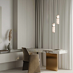 Подвесной светильник с цилиндрическим плафоном из белого алебастра Cryptocrystalline Stone варинант исполнения - 9 | Loft Concept в Волгограде