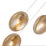 Люстра каскадная с 6-ю стеклянными круглыми плафонами янтарного цвета Savio Glass Disc Light варинант исполнения - 3 | Loft Concept в Волгограде