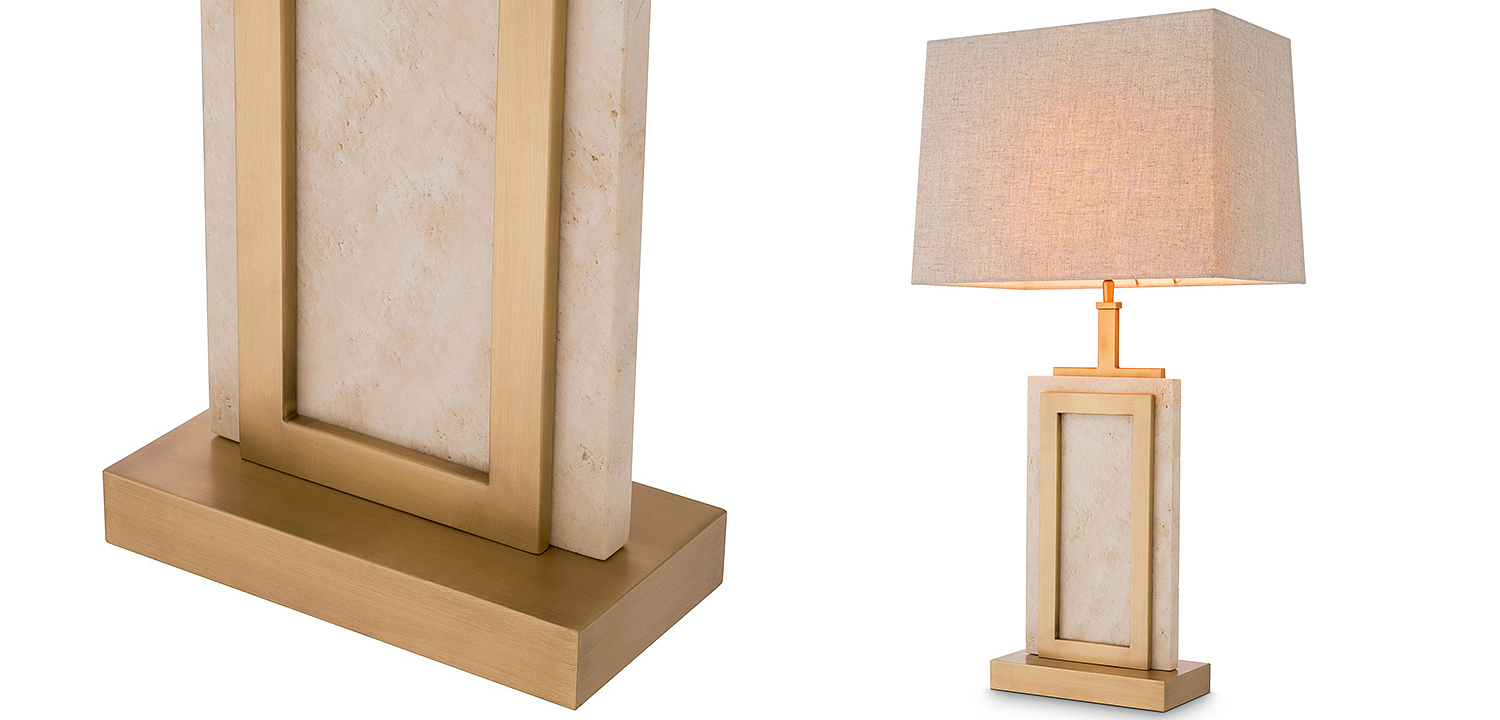 Настольная лампа Eichholtz Table Lamp Murray Travertine Настольная лампа Eichholtz Table Lamp Murray Travertine - Loft-Concept в Волгограде